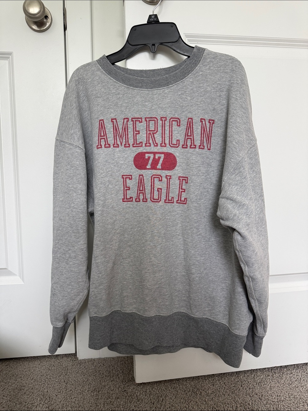 American Eagle Outfitters Gray Sweatshirt with Pink Logo